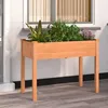 Image de Vidaxl JardiniÃ¨re Avec Doublure Marron 118x59x76 Cm Bois Massif Sapin