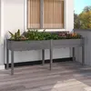 Image de vidaXL Jardinière avec doublure gris 203x53x76 cm bois massif de sapin364241