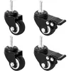 Image de vidaXL Vidaxl Roues Pour Jardinière 4 Pcs Noir 8x3,5x8 Cm Fer