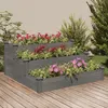 Image de vidaXL Lit surélevé de jardin gris 120x120x56 cm bois massif de sapin364306
