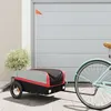 Image de vidaXL Remorque de vélo noir et rouge 30 kg fer94034