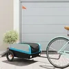 Image de vidaXL Remorque de vélo noir et bleu 30 kg fer94037
