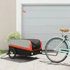 Image de vidaXL Remorque de vélo noir et orange 45 kg fer94047