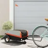 Image de vidaXL Remorque de vélo noir et orange 30 kg fer94054