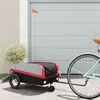 Image de vidaXL Remorque de vélo noir et rouge 30 kg fer94055