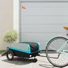 Image de vidaXL Remorque de vélo noir et bleu 30 kg fer94058