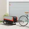 Image de vidaXL Remorque de vélo noir et orange 45 kg fer94061