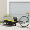 Image de vidaXL Remorque de vélo noir et jaune 45 kg fer94064
