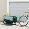 Image de vidaXL Remorque de vélo noir et bleu 45 kg fer94065