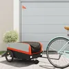 Image de vidaXL Remorque de vélo noir et orange 45 kg fer94068
