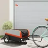 Image de Vidaxl Remorque De VÃ©lo Noir Et Orange 45 Kg Fer