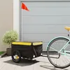 Image de vidaXL Remorque de vélo noir et jaune 30 kg fer