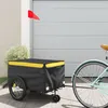 Image de vidaXL Remorque de vélo noir et jaune 30 kg fer94099