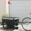 Image de vidaXL Remorque de vélo noir et gris 45 kg fer94105