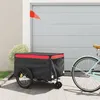 Image de vidaXL Remorque de vélo noir et rouge 45 kg fer94111