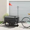 Image de Vidaxl Remorque De VÃ©lo Noir Et Gris 45 Kg Fer