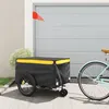Image de vidaXL Remorque de vélo noir et jaune 45 kg fer94113