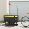 Image de Vidaxl Remorque De VÃ©lo Noir Et Jaune 45 Kg Fer