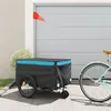 Image de vidaXL Remorque de vélo noir et bleu 45 kg fer94114