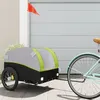 Image de vidaXL Remorque de vélo noir et vert 45 kg fer94130