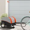 Image de vidaXL Remorque de vélo noir et orange 30 kg fer94138