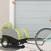 Image de vidaXL Remorque de vélo noir et vert 30 kg fer94144