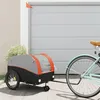 Image de vidaXL Remorque de vélo noir et orange 45 kg fer94145