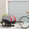 Image de vidaXL Remorque de vélo noir et rouge 45 kg fer94146