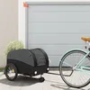 Image de vidaXL Remorque de vélo noir 45 kg fer94150
