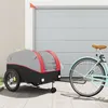 Image de vidaXL Remorque de vélo noir et rouge 45 kg fer94153