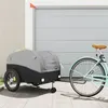 Image de vidaXL Remorque de vélo noir et gris 45 kg fer94154