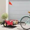 Image de vidaXL Remorque de vélo rouge tissu oxford et fer94160