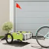Image de vidaXL Remorque de vélo vert tissu oxford et fer94172