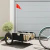 Image de vidaXL Remorque de vélo noir tissu oxford et fer94178