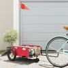 Image de vidaXL Remorque de vélo rouge tissu oxford et fer94181