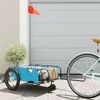 Image de vidaXL Remorque de vélo bleu tissu oxford et fer94191