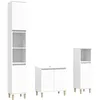 Image de vidaXL Vidaxl Ensemble De Meubles Salle De Bain 3 Pcs Blanc Bois D'ingénierie
