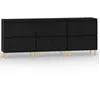 Image de vidaXL Vidaxl Buffets 3 Pcs Noir 60x35x70 Cm Bois D'ingénierie