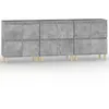 Image de vidaXL Buffets 3 pcs gris bÃ©ton 60x35x70 cm bois d'ingÃ©nierie