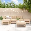 Image de vidaXL Vidaxl Salon De Jardin 6 Pcs Avec Coussins Bois Massif