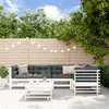 Image de Vidaxl Salon De Jardin 6 Pcs Avec Coussins Blanc Bois Massif