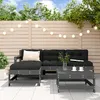 Image de vidaXL Vidaxl Salon De Jardin 5 Pcs Avec Coussins Gris Bois Massif