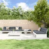 Image de Vidaxl Salon De Jardin 6 Pcs Avec Coussins Blanc Bois Massif