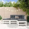 Image de vidaXL Salon de jardin 4 pcs blanc bois de pin massif3186502