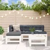 Image de vidaXL Salon de jardin 5 pcs blanc bois massif de pin3186558