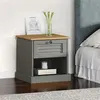 Image de vidaXL Table de chevet VIGO gris 42x35x40 cm bois de pin massif353156