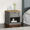 Image de Vidaxl Table De Chevet Vigo Gris 42x35x40 Cm Bois De Pin Massif