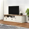 Image de vidaXL Vidaxl Meuble Tv Vigo Blanc 156x40x40 Cm Bois Massif De Pin