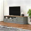 Image de vidaXL Meuble TV VIGO gris 156x40x40 cm bois massif de pin353174