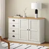 Image de vidaXL Buffet avec tiroirs VIGO 113x40x75 cm blanc bois massif de pin353188